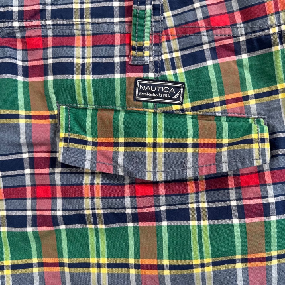 Nautica Madras Plaid Shorts 38 Old Money Preppy Hamptons Yacht Club Ivy League